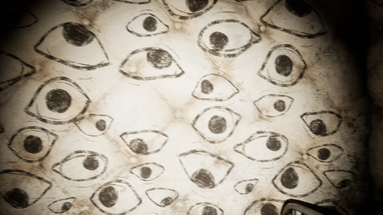 Wand voller gemalter Augen