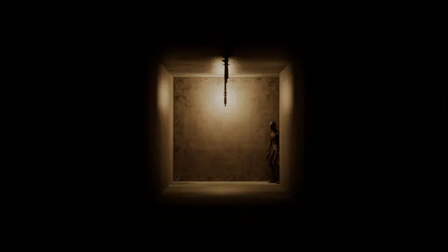 Ein einzelnes Licht am Ende eines Raums – und etwas steht im Schatten